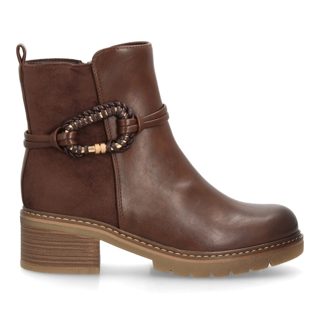 Botines de mujer de estilo casual con diseño de varias texturas