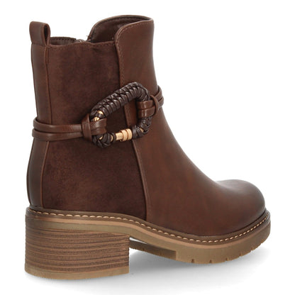 Botines de mujer de estilo casual con diseño de varias texturas