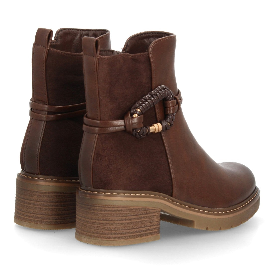 Botines de mujer de estilo casual con diseño de varias texturas