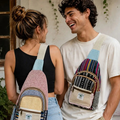 Mochila cáñamo boho color
