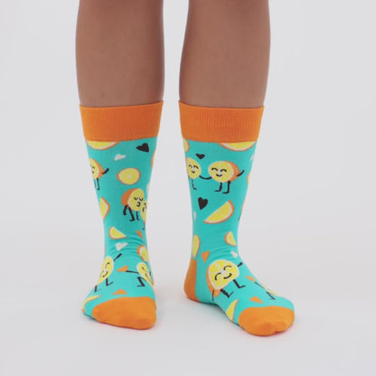Divertidos calcetines de algodón "sin costuras" NARANJA