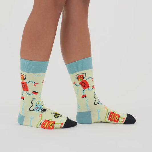 Calcetines divertidos de algodón "sin costuras" ROBOT