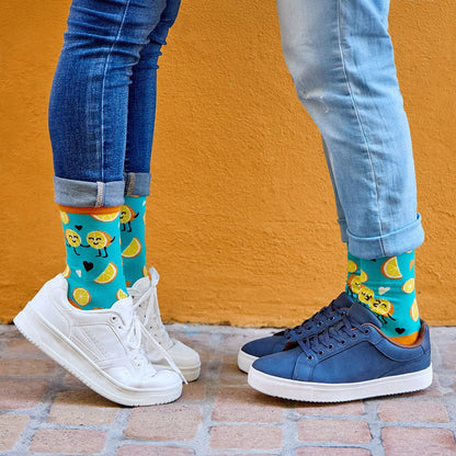 Divertidos calcetines de algodón "sin costuras" NARANJA
