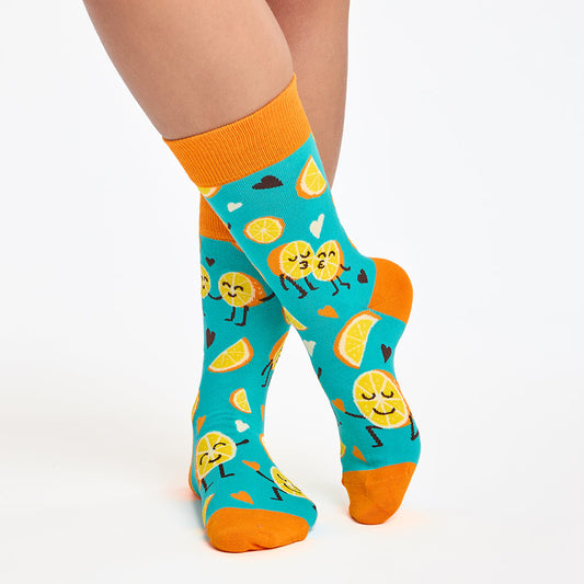 Divertidos calcetines de algodón "sin costuras" NARANJA