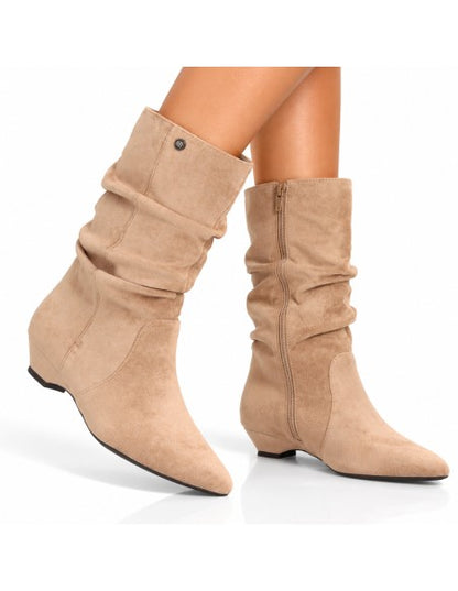 Botas mujer fruncidas con tacón