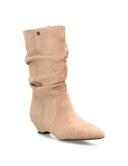 Botas mujer fruncidas con tacón