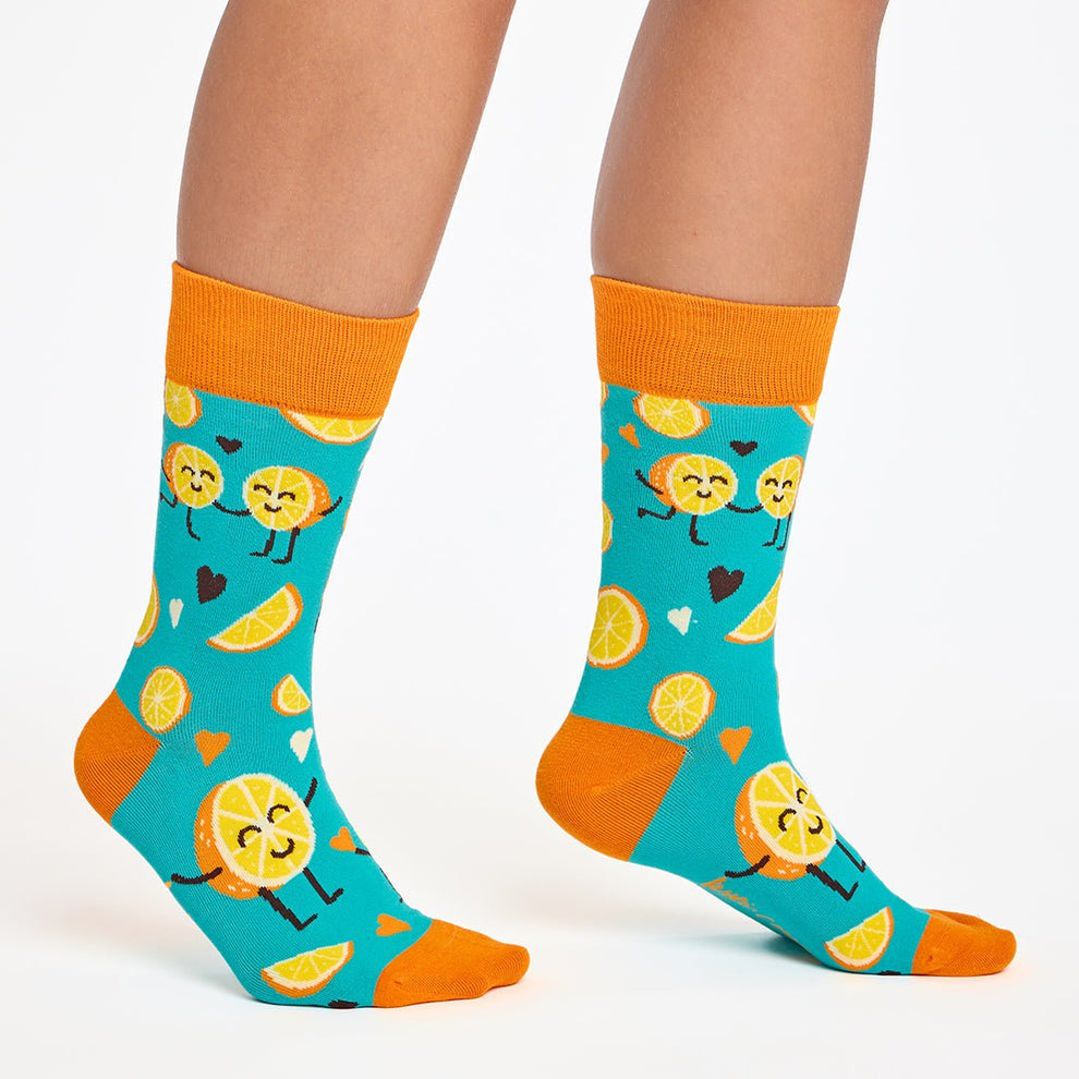 Divertidos calcetines de algodón "sin costuras" NARANJA