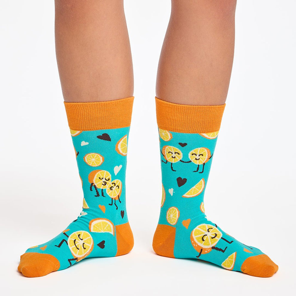 Divertidos calcetines de algodón "sin costuras" NARANJA