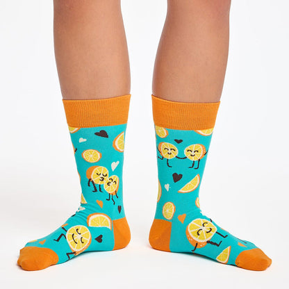Divertidos calcetines de algodón "sin costuras" NARANJA